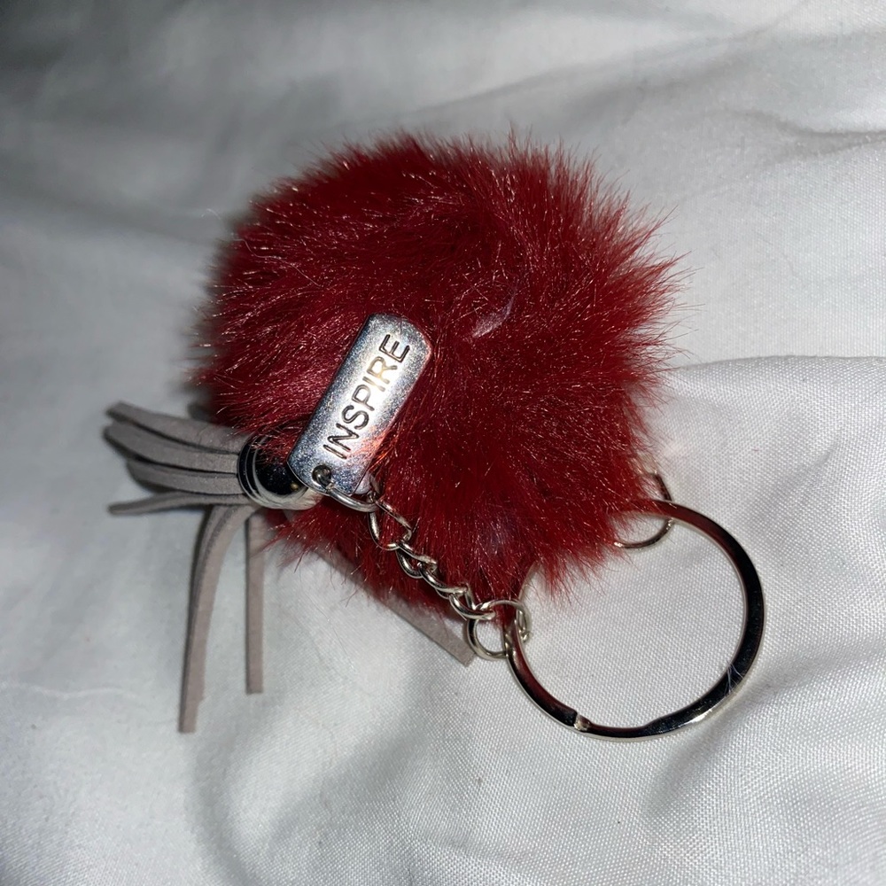 Handmade maroon inspire keychain
